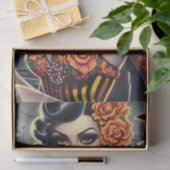 Oude School Schattige Gothic Meisje Tissuepapier (Geschenk)