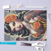 Oude School Schattige Gothic Meisje Tissuepapier (Craft)