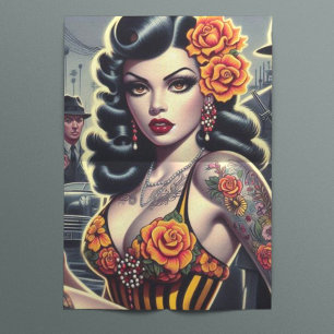 Oude School Schattige Gothic Meisje Tissuepapier