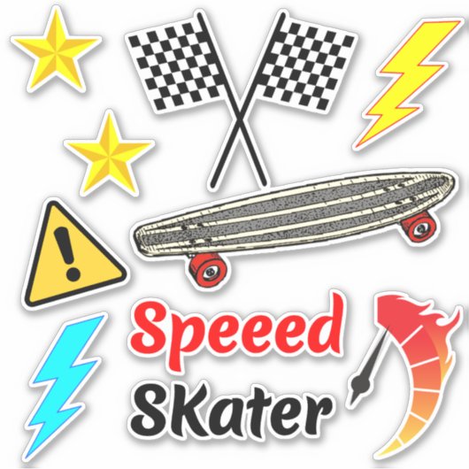 Oude-school skateboardstickers (esthetische ontwer sticker (Voorkant)