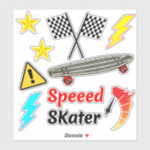 Oude-school skateboardstickers (esthetische ontwer sticker (Vel)