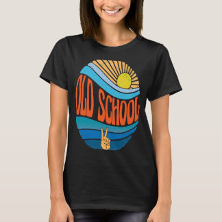 Oude school Sunset Old School Groovy Stropdas D T-shirt