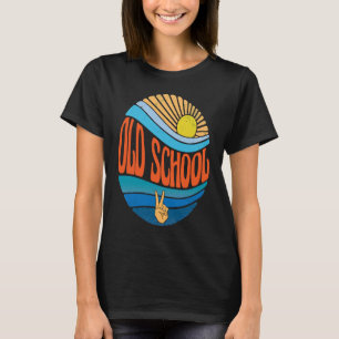 Oude school Sunset Old School Groovy Stropdas D T-shirt