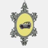 OUDE SCHOOL SUV TIN SNEEUWVLOK ORNAMENT (Links)