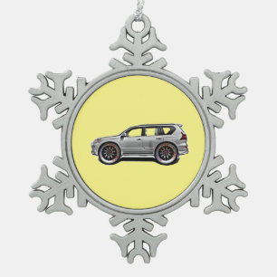 OUDE SCHOOL SUV TIN SNEEUWVLOK ORNAMENT