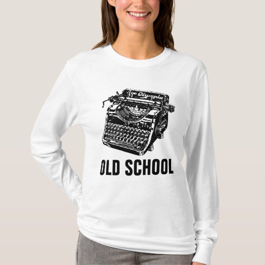 OUDE SCHOOL T-shirts voor schrijfmachines (Voorkant)