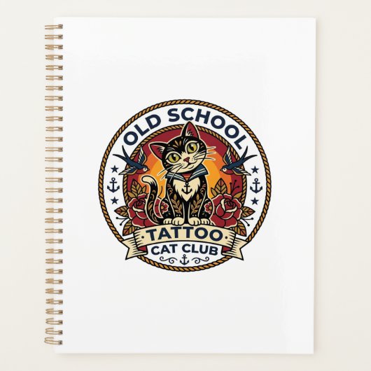 Oude School Tattoo Kat Cute Kitty Ontwerp - Oud Sc Planner (Voorkant)