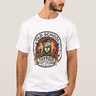 Oude School Tattoo Kat Cute Kitty Ontwerp - Oud Sc T-shirt