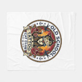 Oude School Tattoo Kat Cute Kitty Ontwerp - Oude S Fleece Deken (Voorkant (Horizontaal))