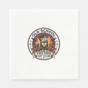 Oude School Tattoo Kat Cute Kitty Ontwerp - Oude S Servet