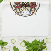 Oude School Tattoo Kat Schattige Kitty Ontwerp - O Theedoek (Gevouwen)