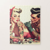  oude school Tattoo paar illustratie Legpuzzel (Verticaal)