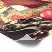  oude school Tattoo paar illustratie Poster (Hoek)