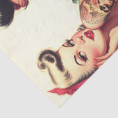  oude school Tattoo paar illustratie Tissuepapier (Detail)