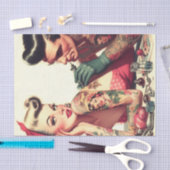  oude school Tattoo paar illustratie Tissuepapier (Craft)