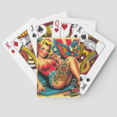  oude school tatttoo pin up pokerkaarten (Achterkant)