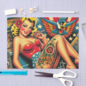  oude school tatttoo pin up tissuepapier (Craft)