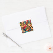 oude school tatttoo pin up vierkante sticker (Envelop)