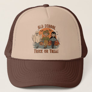 Oude School Trick or Treat Vintage Halloween Trucker Pet