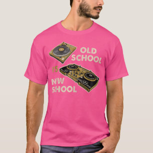 Oude School Vs New School Dj Platenspeler Disco El T-shirt