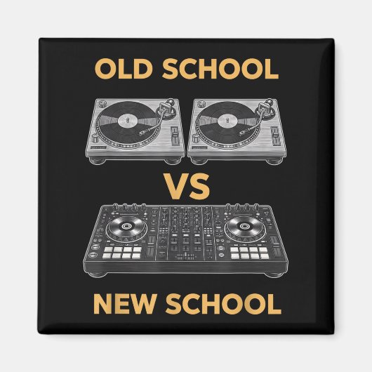 Oude School Vs Nieuwe School Dj Draaitafel Vs Magneet (Voorkant)