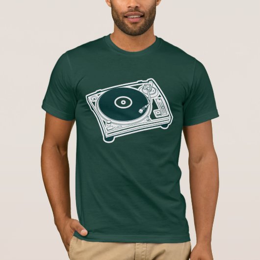 Oude-School Was (draaitafel) T-shirt (Voorkant)
