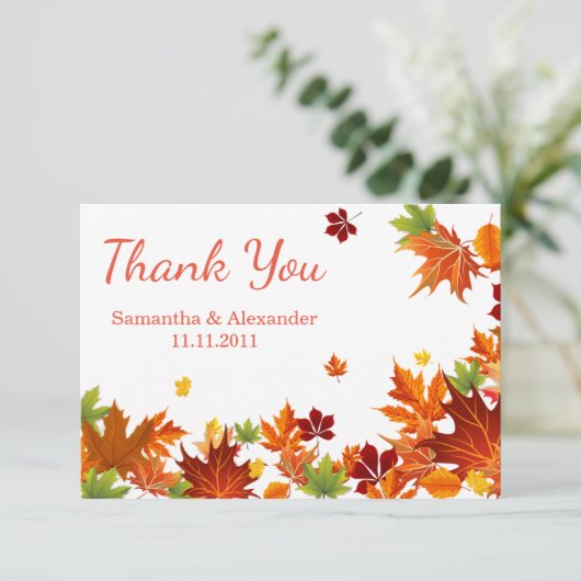Oude schoolbord herfst Dank Je Uitnodiging (Staand voorkant)