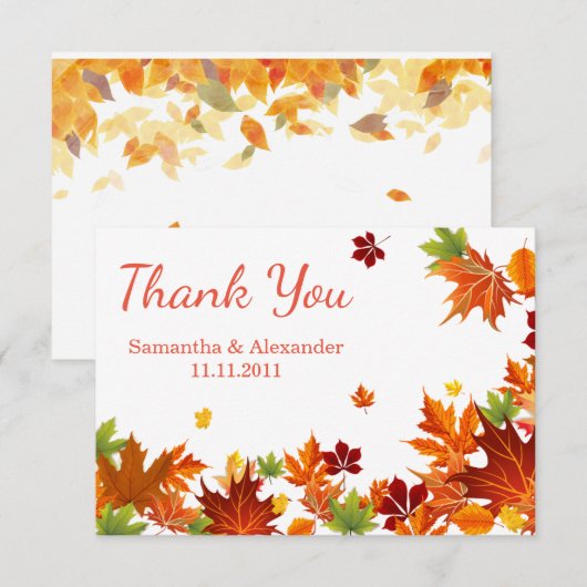 Oude schoolbord herfst Dank Je Uitnodiging (Voorkant / Achterkant)