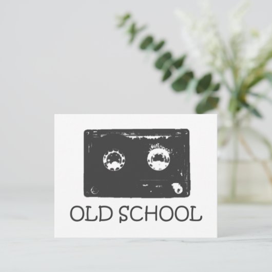 Oude schoolcassette! briefkaart (Staand voorkant)