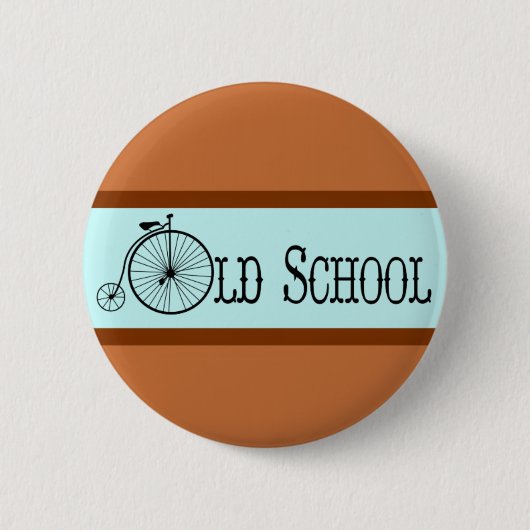 Oude schoolfiets Penny Farthing Ronde Button 5,7 Cm (Voorkant)