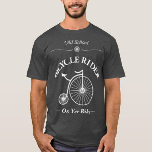 Oude schoolfietser Rider op Yer Bike  Retro T-shirt