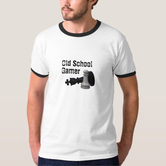 Oude schoolgamer, Chess T-shirt (Voorkant)