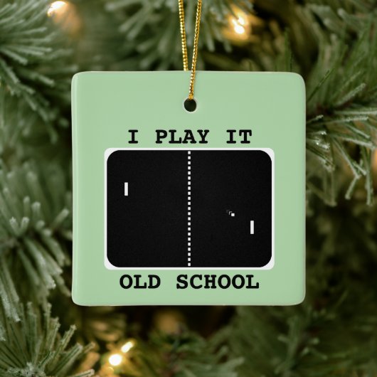 Oude schoolgamer keramisch ornament (Boom)