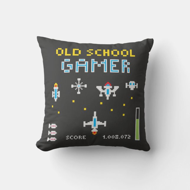 Oude schoolgamer - Stellarship - Sierkussen (Voorkant)