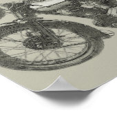 Oude schoolklassieke motor uit de jaren 1920 poster (Hoek)