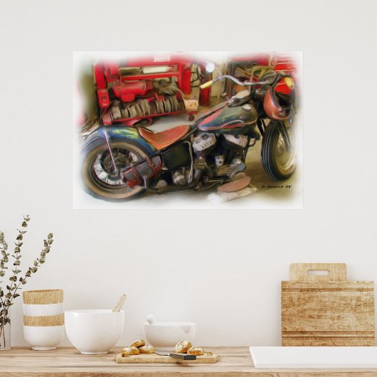 oude schoolkunst afdrukken poster (Keuken)