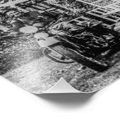 Oude schoolmotor is Vintage Foto Afdruk (Hoek)