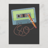 Oude schoolpotlood dat een Cassettebandje afsluit Briefkaart (Voorkant)