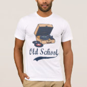  oude schoolrecordspeler t-shirt (Voorkant)