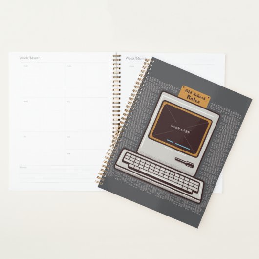 Oude Schoolregels Retro computerspel is voorbij Planner (Display)