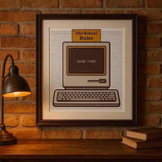 Oude Schoolregels Retro computerspel is voorbij Poster