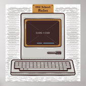 Oude Schoolregels Retro computerspel is voorbij Poster (Voorkant)