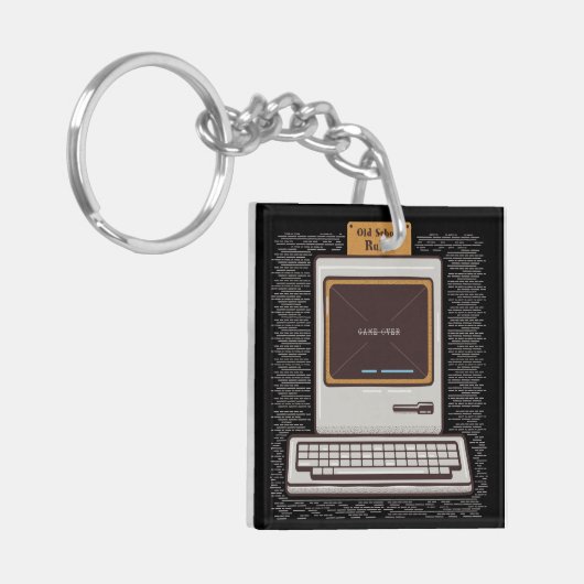 Oude Schoolregels Retro computerspel is voorbij Sleutelhanger (Voorkant Links)