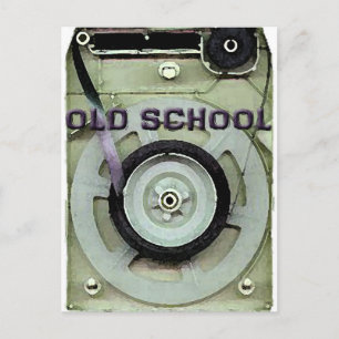 Oude schoolretro 8 Cassettebandje Briefkaart