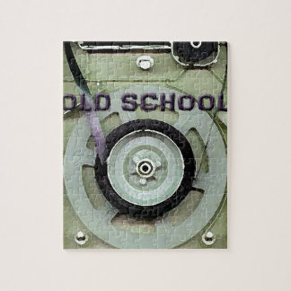 Oude schoolretro 8 Cassettebandje Legpuzzel
