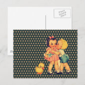 oude schoolretro polka stipt kitsch  Kinderen Briefkaart (Voorkant / Achterkant)