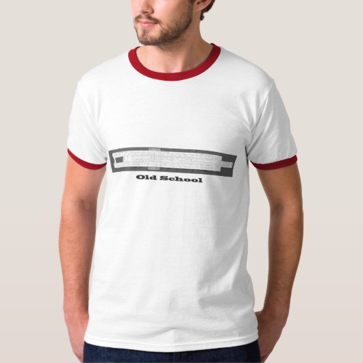 Oude schoolslideregel t-shirt (Voorkant)