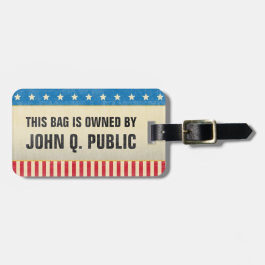 Oude schoolsterren en -streep bagagelabel (Voorkant horizontaal)