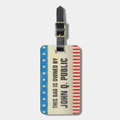 Oude schoolsterren en -streep bagagelabel (Voorkant verticaal)