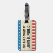 Oude schoolsterren en -streep bagagelabel (Achterkant verticaal)